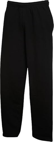 INSAFIANS Pantalon de jogging en polaire unisexe pour enfants garçons et filles, Noir , 11-12 ans