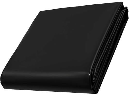 Rivestimento per laghetto preformato nero, 1 x 6 m, 2 x 3 m, 3 x 4 m, 5 x 8 m, 6 x 10 m, membrana flessibile in HDPE, impermeabile e pieghevole, per laghetti, ruscelli, fontane e giardini