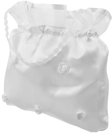 CIMAXIC Borsa da Sposa Bianca Design Floreale e Capiente per Matrimoni e Feste, Pratica e Romantica per Spose e Damigelle