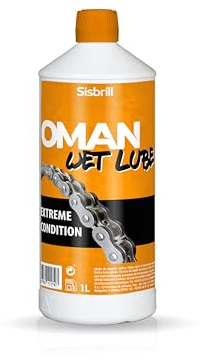 Sisbrill Lubricante Oman Wet - Cadenas Moto y Bicicleta - Ambientes Húmedos - 1 Litro