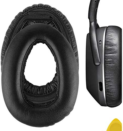 Geekria QuickFit Protein Leder Ersatz Ohrpolster für Sennheiser PXC 550 PXC 550-II Wireless MB 660 Serie Kopfhörer Ohrpolster, Headset Ohrpolster Ersatzteile (Schwarz)