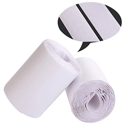 Self Adhesive Hook and Loop Strip Tape 100mm (4 Inch) Wide White Double Sided Hook and Loop Fastener for Picture and Tools Hanging Pedal Board Fastening 3 Yard