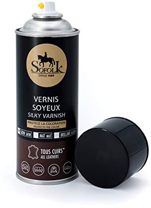 Sofolk – Smalto per Pelle – Smalto Protettivo incolore – Protegge e Cura Il Colore e Il Fiore del Cuoio dai sfregamenti – Brillante, Spray 400 ml