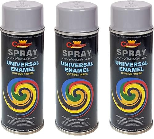 VE-INDUSTRIES Lot de 3 sprays de peinture selon RAL - 400 ml - Vernis coloré pour bois, métal (7001 gris argenté)