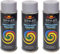 VE-INDUSTRIES Lot de 3 sprays de peinture selon RAL - 400 ml - Vernis coloré pour bois, métal (7001 gris argenté)