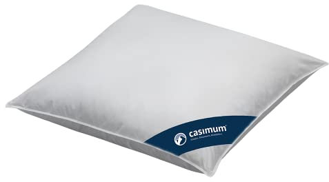 casimum 3-Kammer Daunenkissen, Füllung: 60% Daunen, 40% Federn (Außenkammern), allergikerfreundlich, für Rücken- und Seitenschläfer (80 x 80 cm)