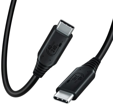POWOBEST Cavo Thunderbolt 4 PD 240 W,cavo di ricarica da USB-C a USB-C display 8K/trasferimento dati 40 Gbps,cavo USB4 compatibile con MacBook USB-C,iPad Pro,SSD,certificato Intel Thunderbolt