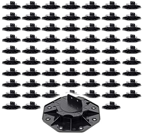 XPOtool Lot de 70x Plots de terrasse – Charge 2700 kg – Hauteur réglable 18-25 mm – en PP – Pieds de support pour Lames Dalles Lambourdes