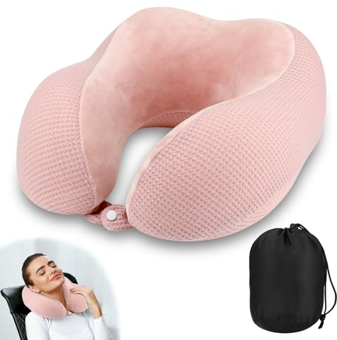 Nackenkissen Flugzeug, Nackenkissen Reise, Reisekissen Memory Foam, Neck Pillow Travel, Flugzeug Kissen, Nackenhörnchen Erwachsene mit Tasche, ideal für Flugzeugstuhl, Zuhause, Büro, Auto
