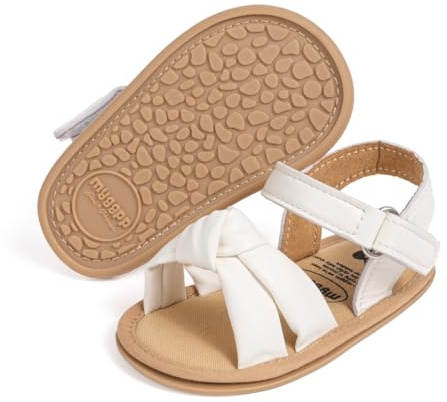 Meckior Baby Toddler Infant Girls PU Leather Soft Open Toe Summer Sandals Flower Princess Flat Shoes