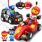 Lehoo Castle Toys for 1 2 3 Year Old Boy, Remote Control Cars for Kids Age 3, 2 Pack Pop-up Race & Police RC Car 2 Year Old Boy Toys, Gifts for 1-3 Year Old Boys with Lights & Music