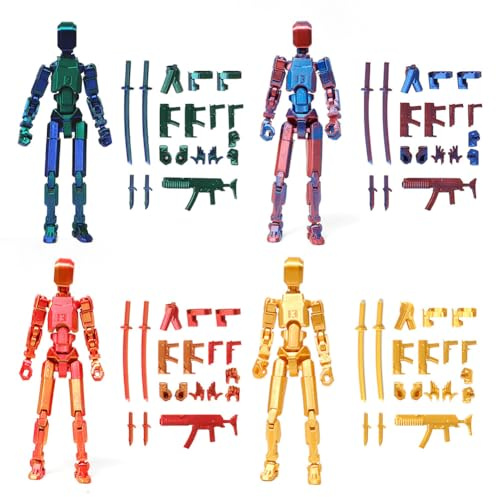 Junerain T13 Figurine d'action, 3D de Figurines Mobiles, 13 Figurines d'action de Robot avec Plusieurs articulations, Figurines d'action factices, Cadeaux de Jeu, Figurines d'action de Robo