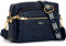 HILAEX Umhängetasche Damen mit 4 Fächern, Handtasche Damen Mittelgroß mit Anti Diebstahl Leder Crossbody Bag mit Verstellbar Abnehmbar Breiter Schultergurt Blau
