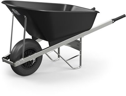 Agri Barrow Wheel Barrow 120 Litre Plastic Wheelbarrow with Puncture Proof Tires, Black- Ideal for Equestrians, Gardeners, Yard & Garden Maintainers, Farmers, Stable Workers, Allotment Owners