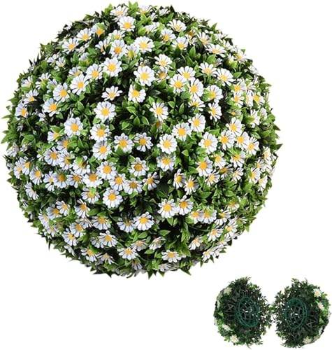 Pianta Artificiale Palla Topiaria Palline Topiarie Artificiali All'aperto Grandi Palle Decorative di Bosso Verde Topiarie Artificiali Palle di Erba Piante Finte Sfere Piante Finte, One Color, 30cm