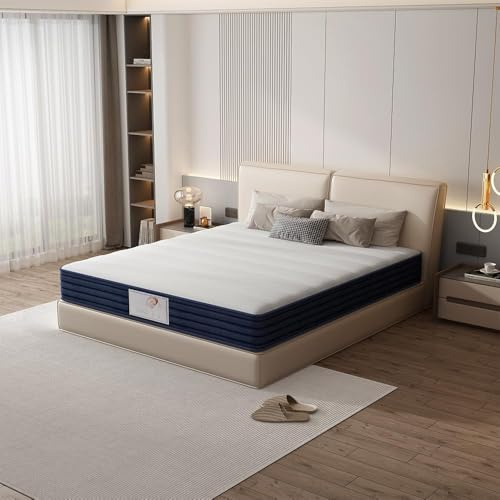 TEENO Matelas à Ressorts 120x190, 22 cm d'épaisseur, Mousse à mémoire de Forme, 7 Zones de Confort, résistant et Durable, Support à Haute résilience, Respirant (Épaisseur 22, Matelas-120x190cm)