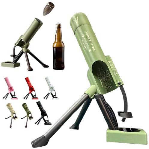 Apribottiglie di birra, 51 mm, divertente apribottiglie per mortaio e birra, a mani libere, tattico, decorazione per casa, feste, bar, scrivania (cachi) (Verde)