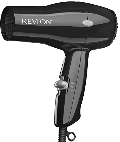 Revlon Compact Hair Dryer | 1875W Lightweight Design, Perfect for Travel, (Black)