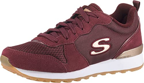 Skechers Damen 111/Burg Og 85-goldn Gurl Burgundy sneakers, Burgundy Suede Nylon Mesh Rose Gold Trim, 38 EU