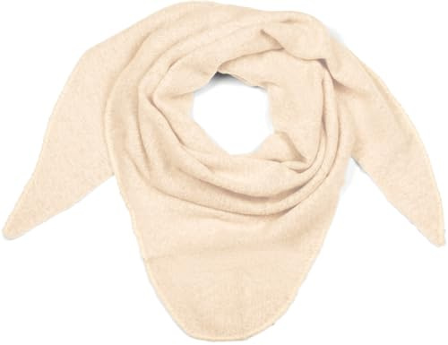 styleBREAKER XXL stickad trekantssjal i viskos- och ullmix,Creme-Beige