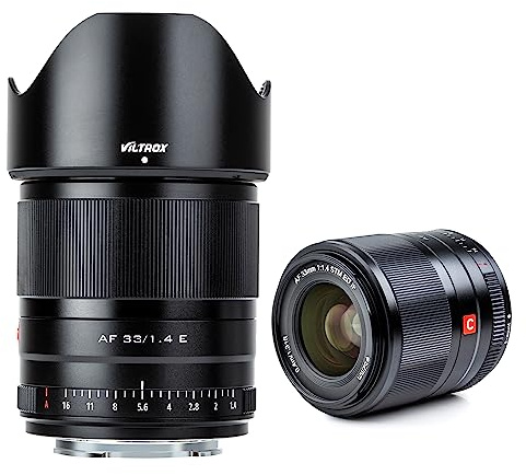 VILTROX AF 33mm F1.4 Objectif Mise au Point Automatique pour Sony E Monture(APS-C, Ouverture réglable f1.4-f16)