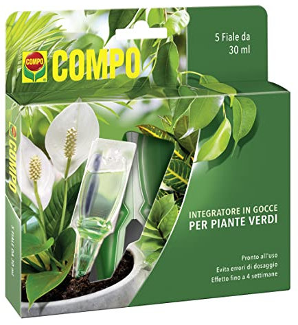 COMPO Nutrimento in Gocce per Piante Verdi, Pronto all’uso, 150 ml (5 Fiale da 30 ml)