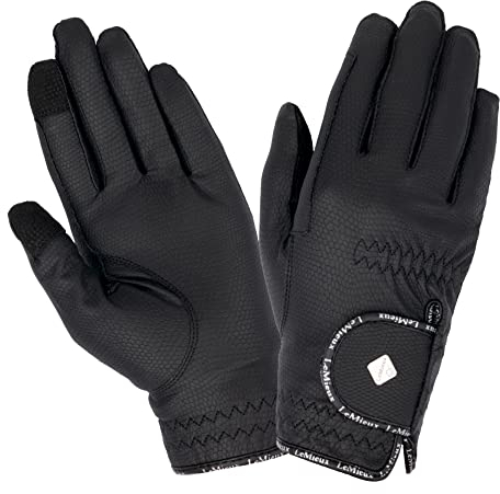 LeMieux Pro Touch Classic Reithandschuhe, Leder, Gr. M, Schwarz