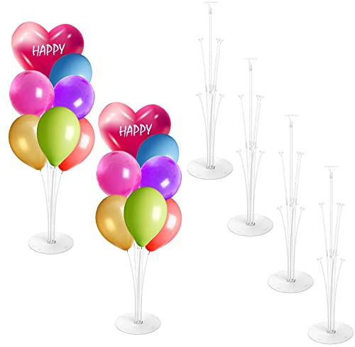 6 Stück Ballonständer, Luftballons Halter Zubehör, Balloon Stand Kit, Ballon Stick Halter, Ballon Ständer, Ballonzubehör für Party Dekoration, Geburtstag Hochzeitsdekoration, Wiederverwendbar