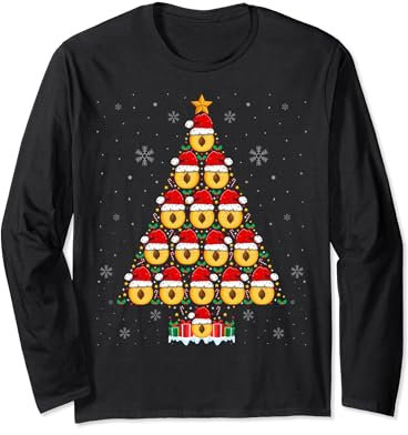 Nectarine Lover Christmas Tree Santa Hat Nectarine Xmas Long Sleeve T-Shirt