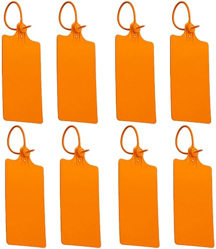 Étiquettes d'Expédition Scellées en Plastique Étanches - 100 Pièces Orange Inscriptibles à Attache Zip - Vierges et Suspendues, 250 mm