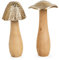 Logbuch-Verlag 2 Pilzfiguren herbstliche Deko braun Gold Pilze Figuren aus Holz & Metall Herbst Weihnachten Dekoration Geschenk Set 22 cm