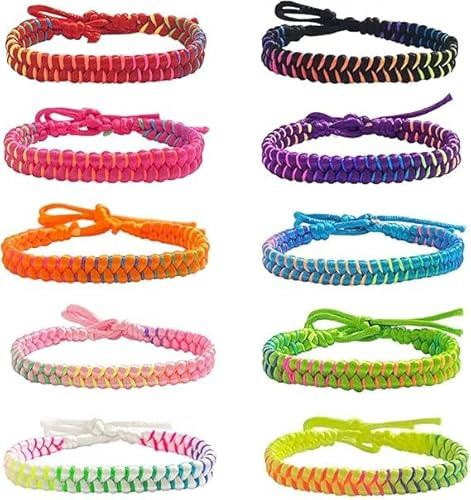 Braccialetti dell'Amicizia per Bambini Bracciale Intrecciato Albero della Vita Bracciale dell'Amicizia Regolabile perRagazze,Braccialetti fatti à mano adatto bambini ragazze adulti (In bianco e nero)