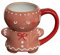 Tasse à café en pain d'épice - Mignon homme en pain d'épice, tasse d'eau en céramique | Affichez une tasse de café en pain d'épice impeccable de Noël Tasses de Noël Bonhomme en pain d'épice