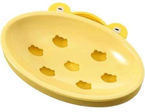 OZLMBERN Little Frog Soap Rack Household Double Layered Drain Cartoon Soap Box Toilet Washstand Cute Soap Holder