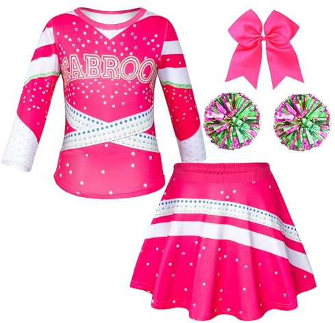 Kids Cheerleader Costume for Girls Cheer Uniform Halloween Party Cosplay 12-14 Years