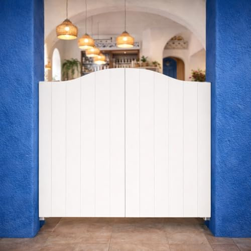 S&Z TOPHAND® 42in x 42in Arched Vertical Lines Saloon Interior Door Primed Cafe, Saloon Door Swing, Room Divider, Home, Kitchen, Bar