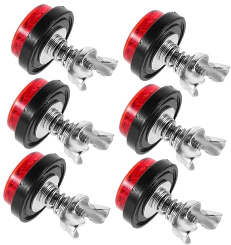 BESTOYARD 6 piezas Tornillos con Reflectores Rojos para Matrícula de Motocicleta Reflectantes de Seguridad de Plástico y Metal Resistentes para Modificación de Moto y Scooter Visibilidad