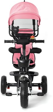 Tricycle Enfants avec Pare,Draisienne Vélo pour Enfant à partir de 1 an, Jouet Velo Enfant 5 Ans, De 9 Mois, pour garçons et Filles comme Cadeau d'anniversaire,4 en 1 (Rose)