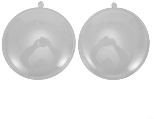 Caswynlife Juego de 10 bolas de Navidad planas de plástico transparente, 7/9/11 cm, diseño hueco rellenable, decoración de boda y árbol de vacaciones (9 cm)