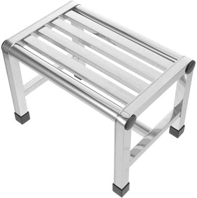 OKUMEYR Waterproof Stainless Steel Shower Bench Seat with Strong Capacity and Compact Design, Non-Slip Bath Stool for Seniors, for Bathtub and Home Use