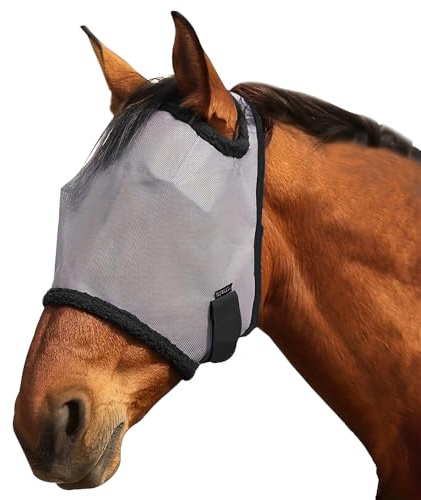 BWOOOWE Flugmask häst hästmask hästar flugmask helansikte flygskyddsmask häst insektsskyddsmask skyddsmask för ridning vide stall