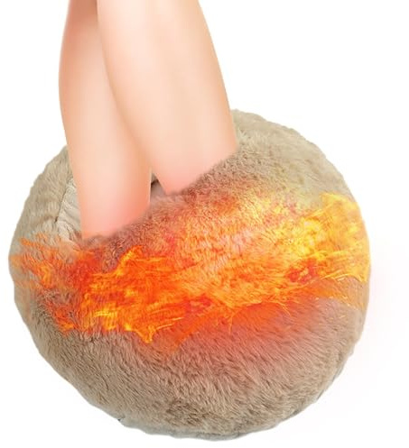 Lunaobrik Scaldapiedi USB, cuscino da piede con riscaldamento, con punta antiscivolo, per donna, 3 livelli di controllo di sincronizzazione e temperatura, riscaldamento rapido