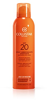 Collistar Spray Abbronzante Idratante Protezione SPF 20, Spray Corpo Ultra Fresco Facile da Applicare, Azione Idratante con Vitamina E e Olio di Jojoba, Nebulizzatore 360°, 200 ml