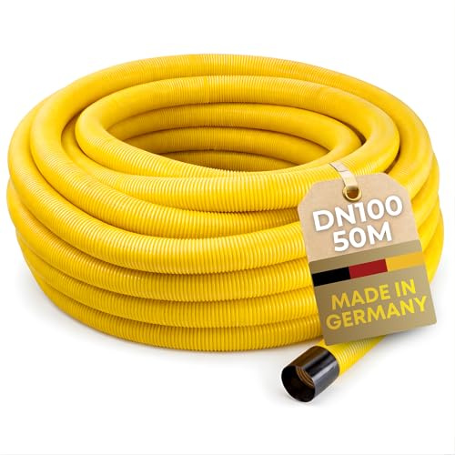 Drainagerohr DN100 50m flexibel & perforiert – PVC Sickerrohr gewellt und geschlitzt – schützt vor Staunässe im Garten & am Fundament