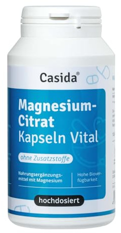 Magnesiumcitrat Kapseln Vital - reines Magnesiumcitrat - 120 Magnesium Kapseln - ohne Zusätze wie Magnesiumstearat - Hochdosiert, vegan