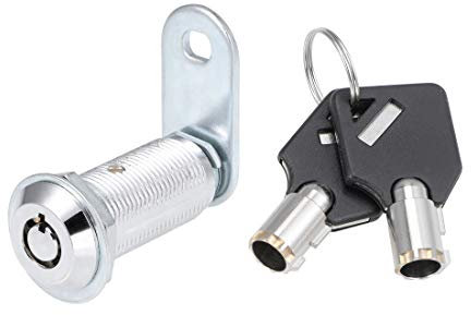 sourcing map Cerradura Tubular de La Leva de Acabado de Cromo de Aleación de Zinc de Cilindro con Llaves Diferentes Cilindro de 40 mm, con llave diferente, 1 paquete