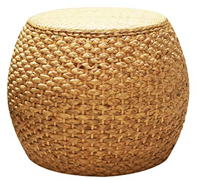 ZCRFY Fuß-Schemel-runder Rattan-Schemel-Stroh Durchbohrter Rattan-Schemel Für Garten/Balkon/Sofa/Kaffee Table-31 * 32cm