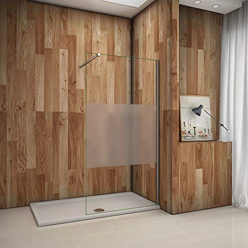 AICA Parete Doccia 70x200cm Con Fissa Walk In Vetro 8 MM Trasparente Con Barra Stabilizzatrice Regolabile 73-120cm