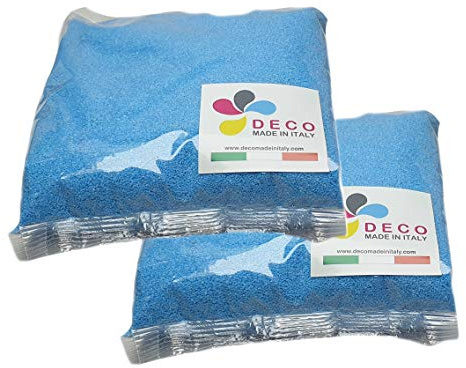 Arena de Colores para Decoraciones 0,3/0,7 mm Paquete de 2 kg (Azurro)