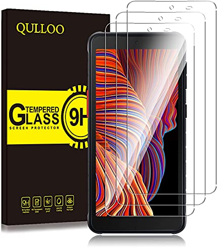 QULLOO Schutzfolie für Samsung Galaxy Xcover 5 / Xcover 5 Entreprise Edition, 3 Stück 9H Härte Gehärtetes Glas HD Klar Displayschutzfolie Anti-Kratzen Folie für Xcover5